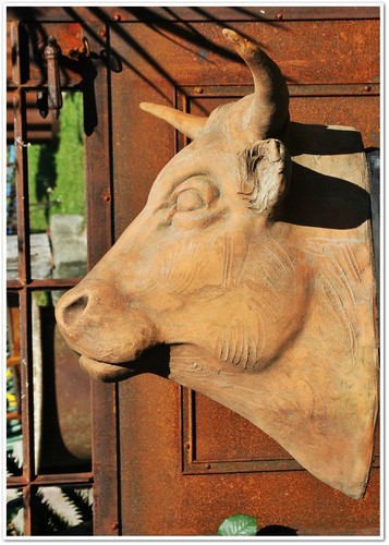 Lebensgroßer bulle stier - bulle,
