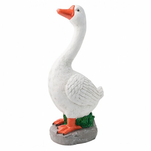 Stehende gartengans mit sockel - stehende,